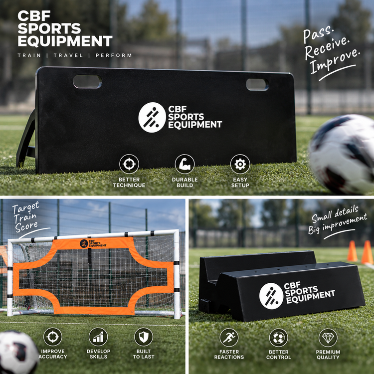 football rebound board for first touch training