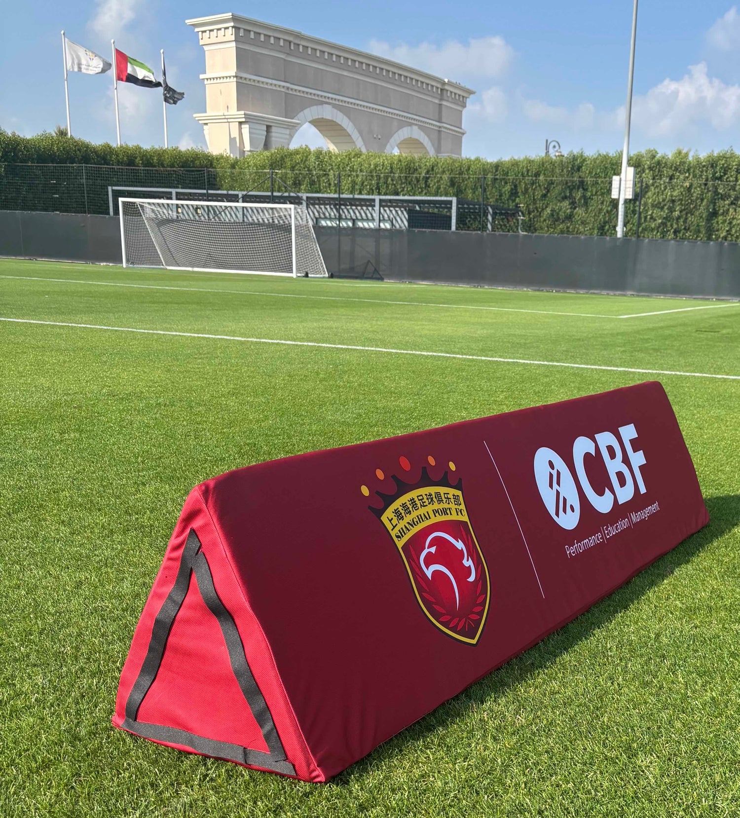 Toblerone foam advertising wedge for pitch-side branding