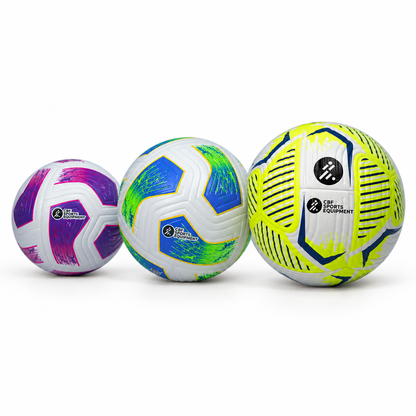 AI-generated studio view of the CBF 12-panel training football range in three sizes
